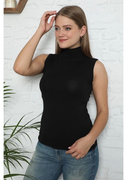 Modlive- Bayan Sıfır Kol Yarım Balıkçı Yaka Body 262S