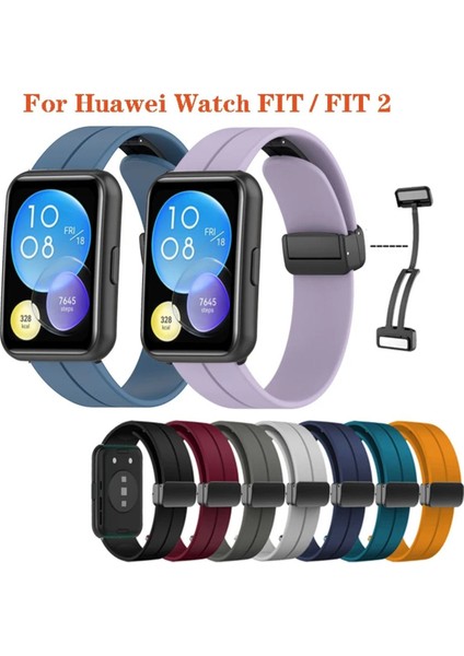 Huawei Watch Fit 2 Modeline Uyumlu - Magnet Tokalı SILIKON KORDON - 20MM - fiyatları