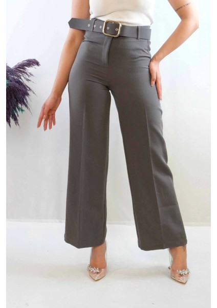 Modlive- Kemerli Pantolon Füme