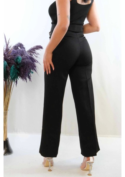 Modlive- Kemerli Pantolon Siyah modelleri