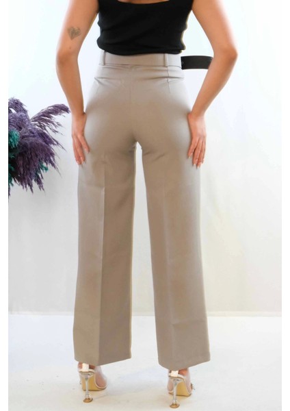 Modlive- Kemerli Pantolon Gri modelleri