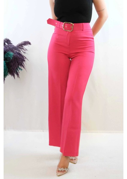 Modlive- Kemerli Pantolon Pembe