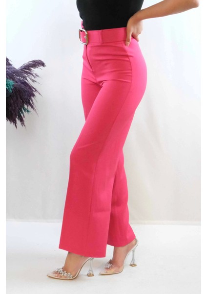 Modlive- Kemerli Pantolon Pembe