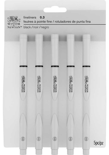 : Fineliner : Çizim Kalem Seti : 5 Adet x 0,3 mm : Siyah