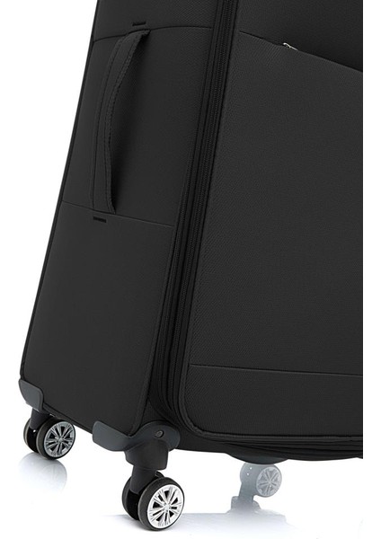 Orta Boy Lüx Kumaş Valiz Siyah 2082 modelleri