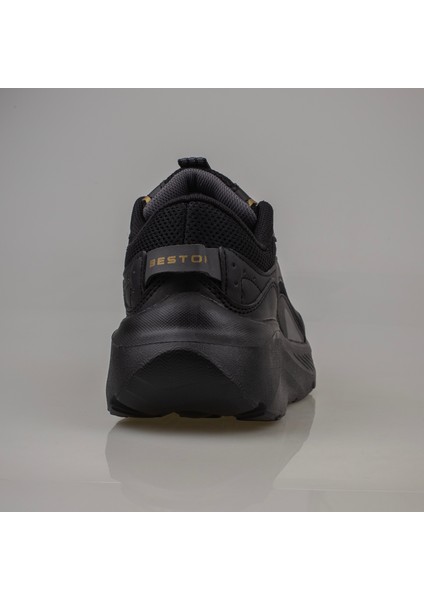 Siyah Kalın Tabanlı Memory Foam Unisex Sneaker