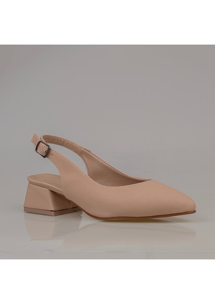 Kahverengi Satin Glow Kadın Sivri Burun Arkası Açık Ayakkabı