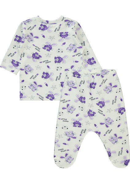 Kız Bebek Pijama Takımı 1-6 Ay Lila modelleri
