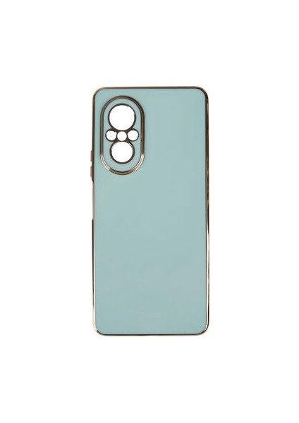 Huawei Nova 9 Se Parlak Yapılı ve Kenarları Altın Görünümlü Şık Bark Premium Silikon Kılıf