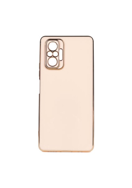 Redmi Note 10 Pro Parlak Yapılı ve Kenarları Altın Görünümlü Şık Bark Premium Silikon Kılıf