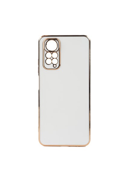 Redmi Note 11S Global Parlak Yapılı ve Kenarları Altın Görünümlü Şık Bark Premium Silikon Kılıf