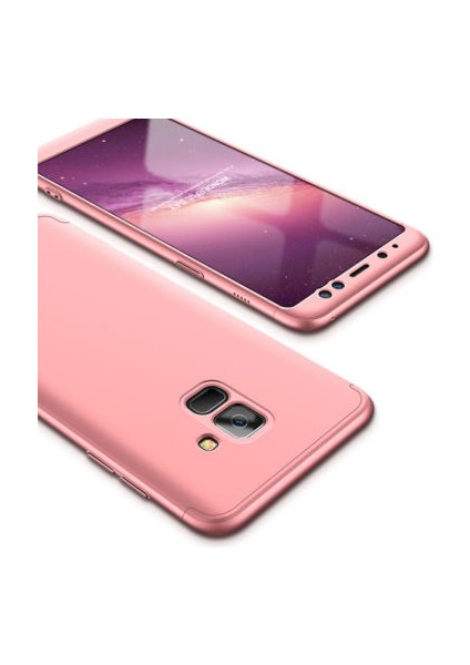 Samsung Galaxy A8 Plus 2018 3 Parçalı Tam Koruma Şık Astrea Premium Sert Kılıf