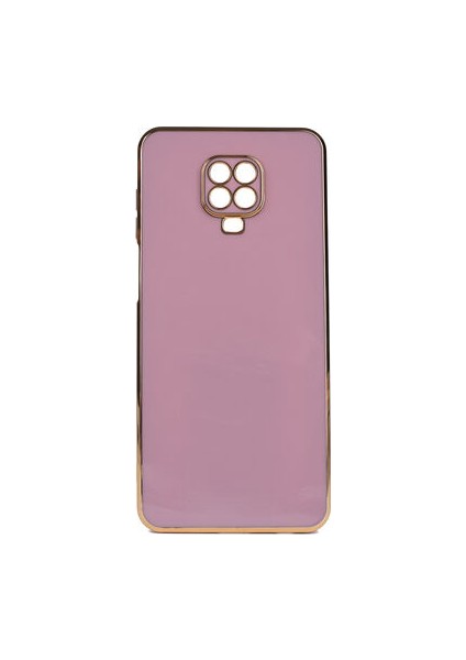 Redmi Note 9 Pro Parlak Yapılı ve Kenarları Altın Görünümlü Şık Bark Premium Silikon Kılıf