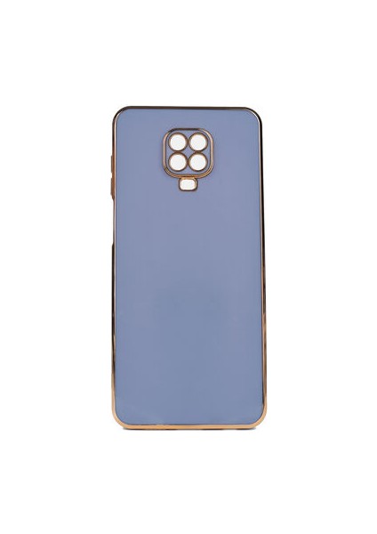 Redmi Note 9 Pro Parlak Yapılı ve Kenarları Altın Görünümlü Şık Bark Premium Silikon Kılıf
