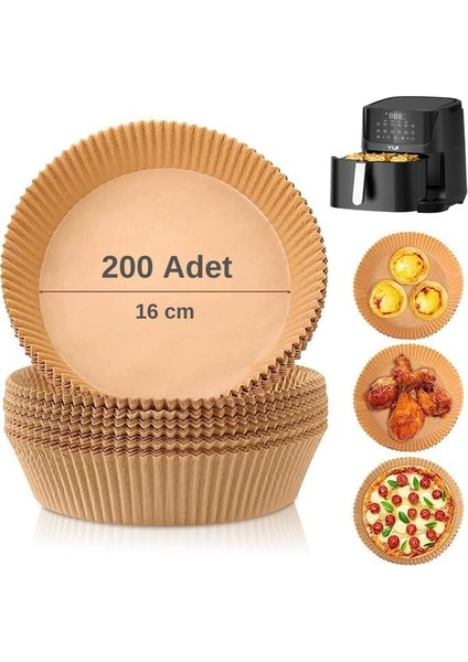 16 cm Hava Fritözü Airfryer Pişirme Kağıdı Xiaomi, Philips, Arzum, Tefal, Kumtel Uyumlu (Yurt Dışından)
