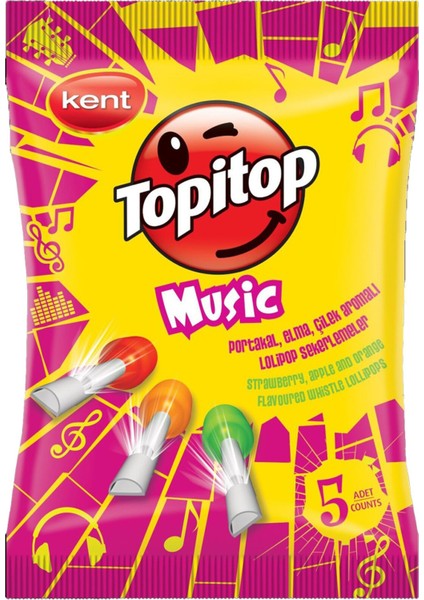 Topitop Müzik Lolipop Şekerleme Poşet 65g