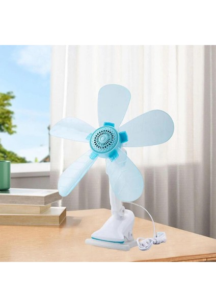 Dc 220V 1.5mt Fiş Girişli Klipsli Masaüstü Vantilatör Ev Ofis Mini Fan Vantilatör Döner Başlık