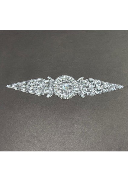 Taşlı Kemer Aksesuarı / Taşlı Kemer / Ütü ile Yapışan Gümüş Taşlı Kemer