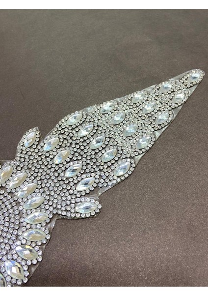 Taşlı Kemer Aksesuarı / Taşlı Kemer / Ütü ile Yapışan Gümüş Taşlı Kemer fırsatları