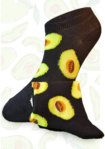 4 Çift Avokado Desenli Sneaker Çorap, Renkli Avakado Çorap, Avakadolu Patik Çorap fırsatları