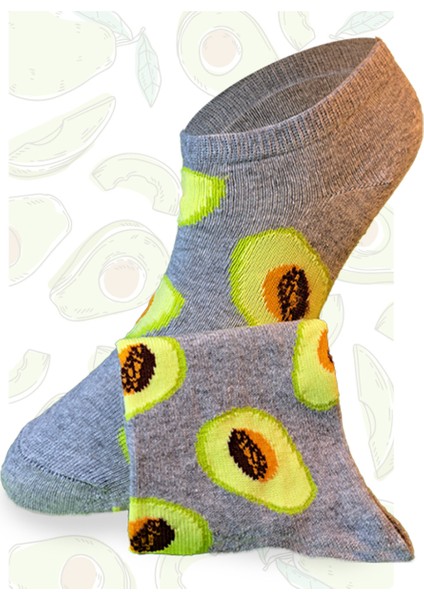 4 Çift Avokado Desenli Sneaker Çorap, Renkli Avakado Çorap, Avakadolu Patik Çorap indirimleri