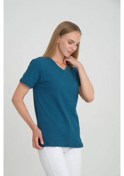 Alexander Gardi Alexandergardı Fitilli V Yaka Comfort Fit T-Shirt (E24-74602)