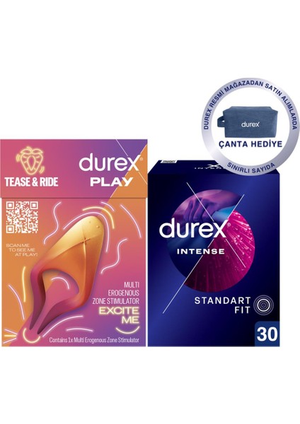 Çoklu Erojen Bölge Uyarıcı + Intense Uyarıcı Jelli ve Tırtıklı Prezervatif 30LU