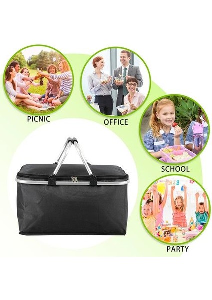 Piknik Sepeti Katlanır Büyük Kapasiteli Su Geçirmez Öğle Yemeği Çantası Taşınabilir Tote Öğle Saklama Çantası Yalıtım Buz Paketi Açık Piknik Çantası | Depolama Sepetleri (Yurt Dışından) fiyatları