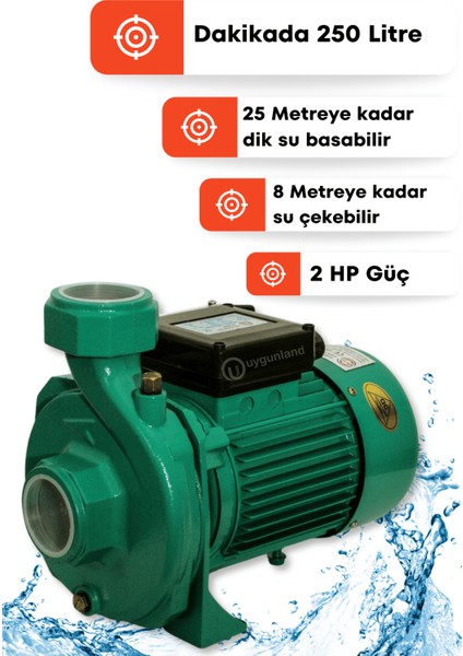 SCM80 Su Dinamosu 2 Hp Elektrikli Su Motoru Santrifüj Pompa 100 Mt Yatay 25 Mt Dikey Basma - Hediye Setli