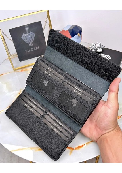 Saraciye Dikişli Cüzdan Lux Hakiki Deri