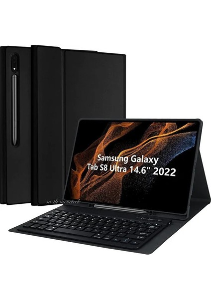 M.tk Moveteck Samsung Galaxy Tab S9 / S9 Fe 10.9 Kablosuz Bluetooth Türkçe Q Klavyeli Tablet Kılıfı (Yurt Dışından)