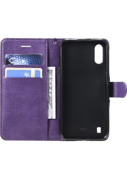 Samsung Galaxy A01 Için Flip Case Yüksek Kalite Deri Iş Cüzdan Kılıf (Yurt Dışından)