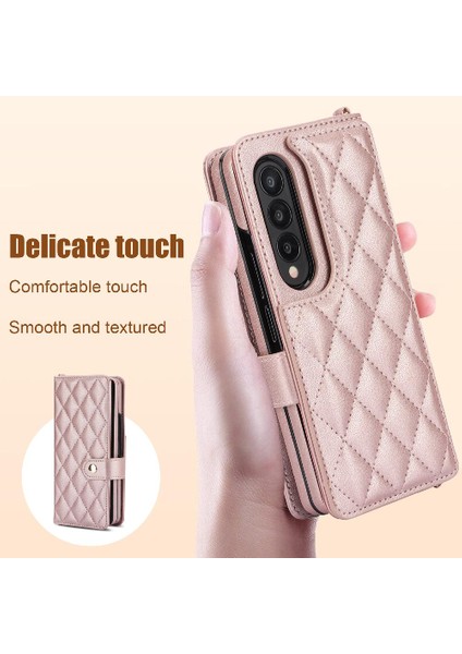 Samsung Galaxy Z Için Kılıf Fold 4 Premium Koruma Anti Hırsızlık Fırça Standı (Yurt Dışından)