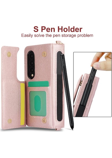 Samsung Galaxy Z Için Kılıf Fold 4 Premium Koruma Anti Hırsızlık Fırça Standı (Yurt Dışından)