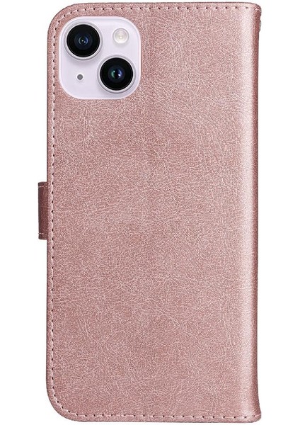 Iphone 15 Için Flip Case Artı Klasik Düz Renk Iş Cüzdan Telefon (Yurt Dışından)