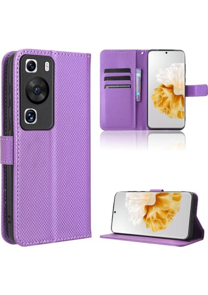 Huawei Için Kılıf P60/P60 Pro Kapak Kickstand Manyetik Cüzdan Kart Tutucu (Yurt Dışından)