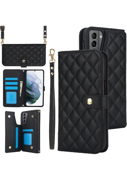 Mellow Shop Samsung Galaxy S23 Fe Crossbody Tarzı 5 Kart Yuvaları ile Deri (Yurt Dışından)