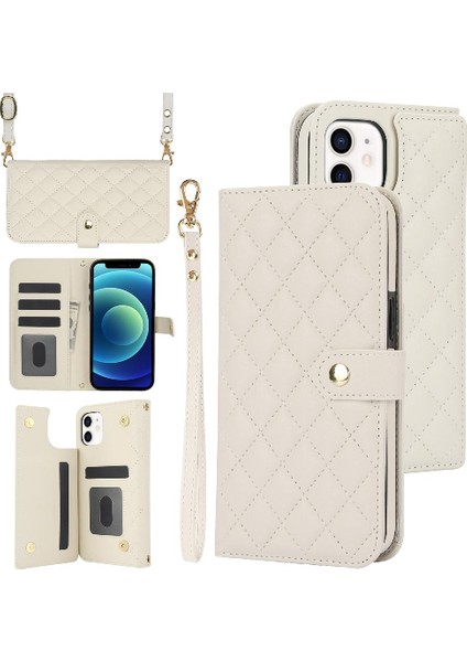 Iphone 12 Için Kılıf Mini Standı Fonksiyonu Deri Cüzdan Kılıf Anti Hırsızlık ile (Yurt Dışından)