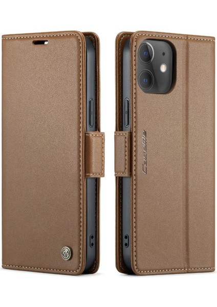 IPhone 12 Mini Cüzdan Kılıf Anti Dolandırıcılık Kart Yuvası Darbeye Dayanıklı (Yurt Dışından)