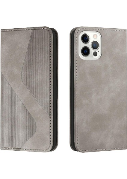 IPhone 12 Için Kılıf Pro Max Cüzdan Kickstand Pu Deri Folio Kapak Manyetik (Yurt Dışından)