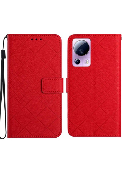 Xiaomi 13 Lite Için Flip Case Elmas Kabartmalı Kart Yuvası Standı Cüzdan Pu (Yurt Dışından)