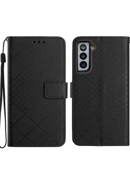 Samsung Galaxy S22 Elmas Kabartmalı Kart Yuvası Standı Cüzdan Için Flip Case (Yurt Dışından)