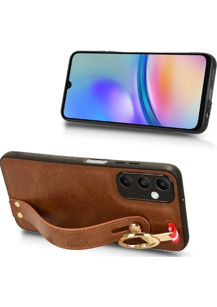 Samsung Galaxy A05S Bilek Kayışı Uyumluluk Premium Pu Deri Kılıf (Yurt Dışından)