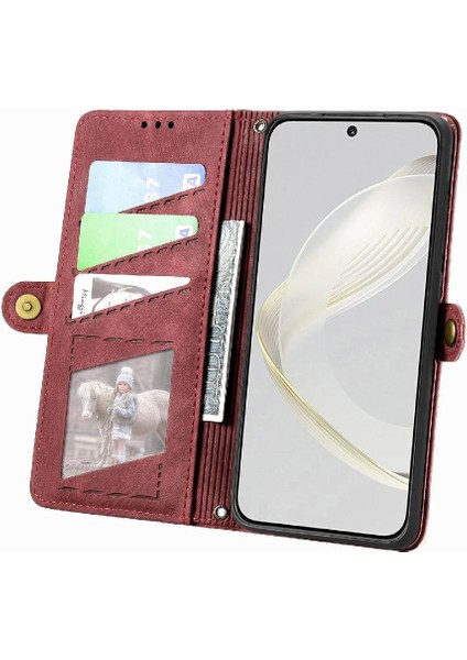 Huawei Nova 11 Için Flip Case Deri Kılıf Cüzdan Kapak Kapak Basit (Yurt Dışından) modelleri