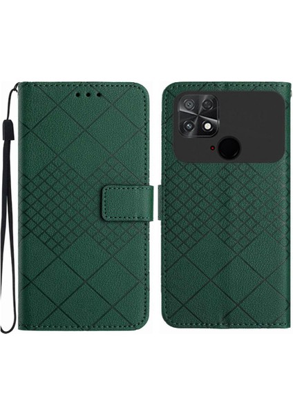 Xiaomi Poco C40 Için Flip Case Kart Yuvası Standı Cüzdan Pu Deri Elmas (Yurt Dışından)