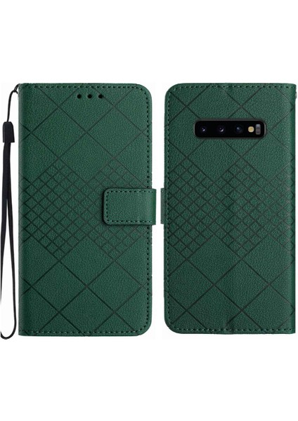 El Kayışı Kart Yuvası Standı Elmas ile Samsung Galaxy S10 Için Flip Case (Yurt Dışından)