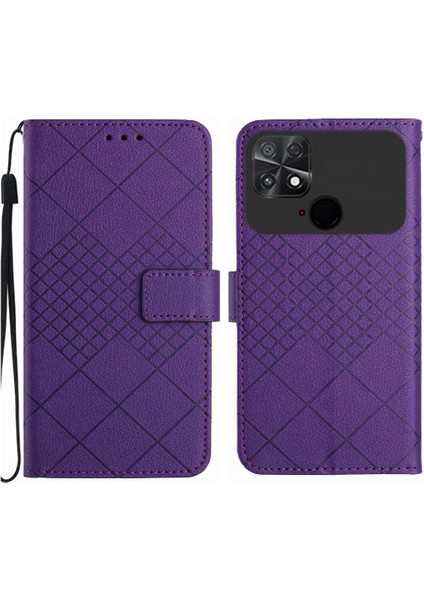 Xiaomi Poco C40 Için Flip Case Kart Yuvası Standı Cüzdan Pu Deri Elmas (Yurt Dışından)