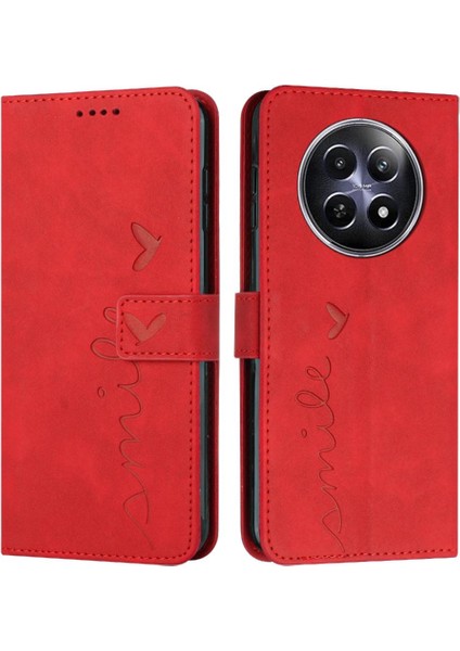 Realme 12 5g Tam Koruma Için Kılıf Yan Toka Pu Deri Kart Çevirme (Yurt Dışından)