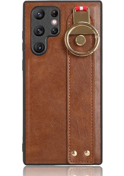 Samsung Galaxy S22 Ultra Bilek Kayışı Premium Pu Deri Kılıf (Yurt Dışından) fiyatları