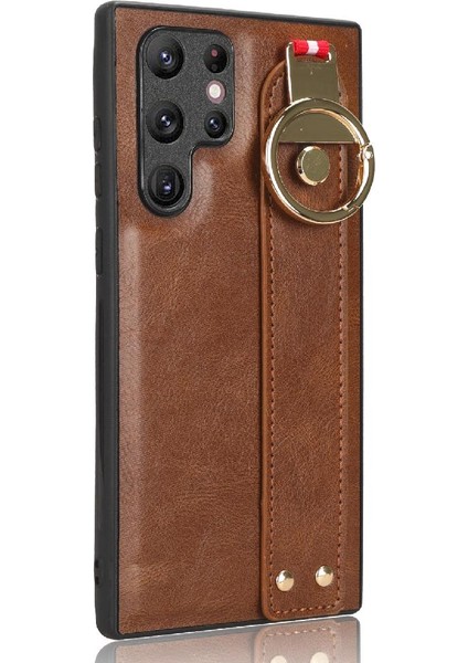 Samsung Galaxy S22 Ultra Bilek Kayışı Premium Pu Deri Kılıf (Yurt Dışından) indirimleri